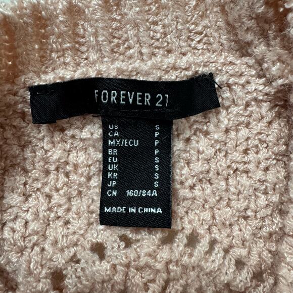 Forever 21 Pastel Pink Open Knit Sweater Small - Picture 2 of 7
